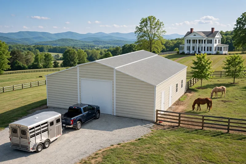 Illustrative Metal Horse Barns