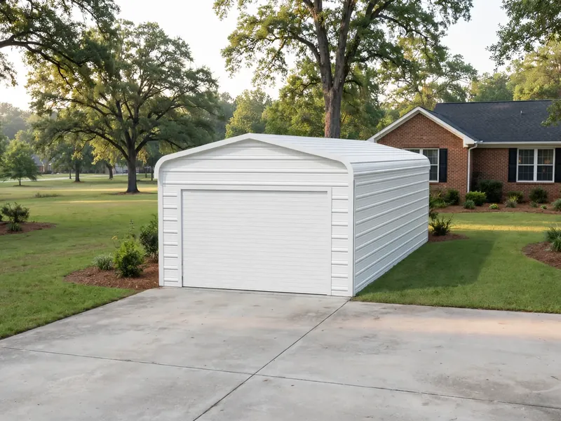 Enclosed regular-roof garage