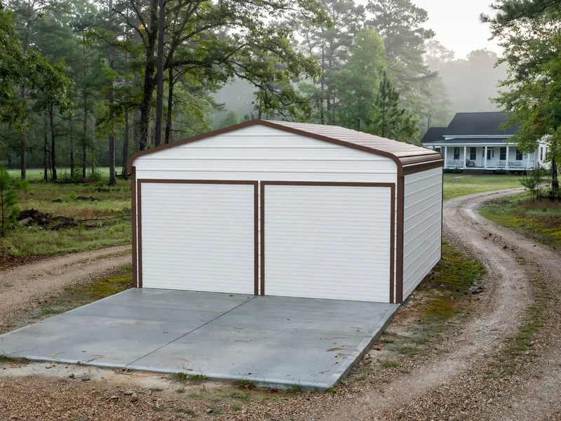 Regular-roof garage with a side window