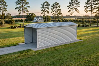 12 × 30 boat cover with closed back: computer render