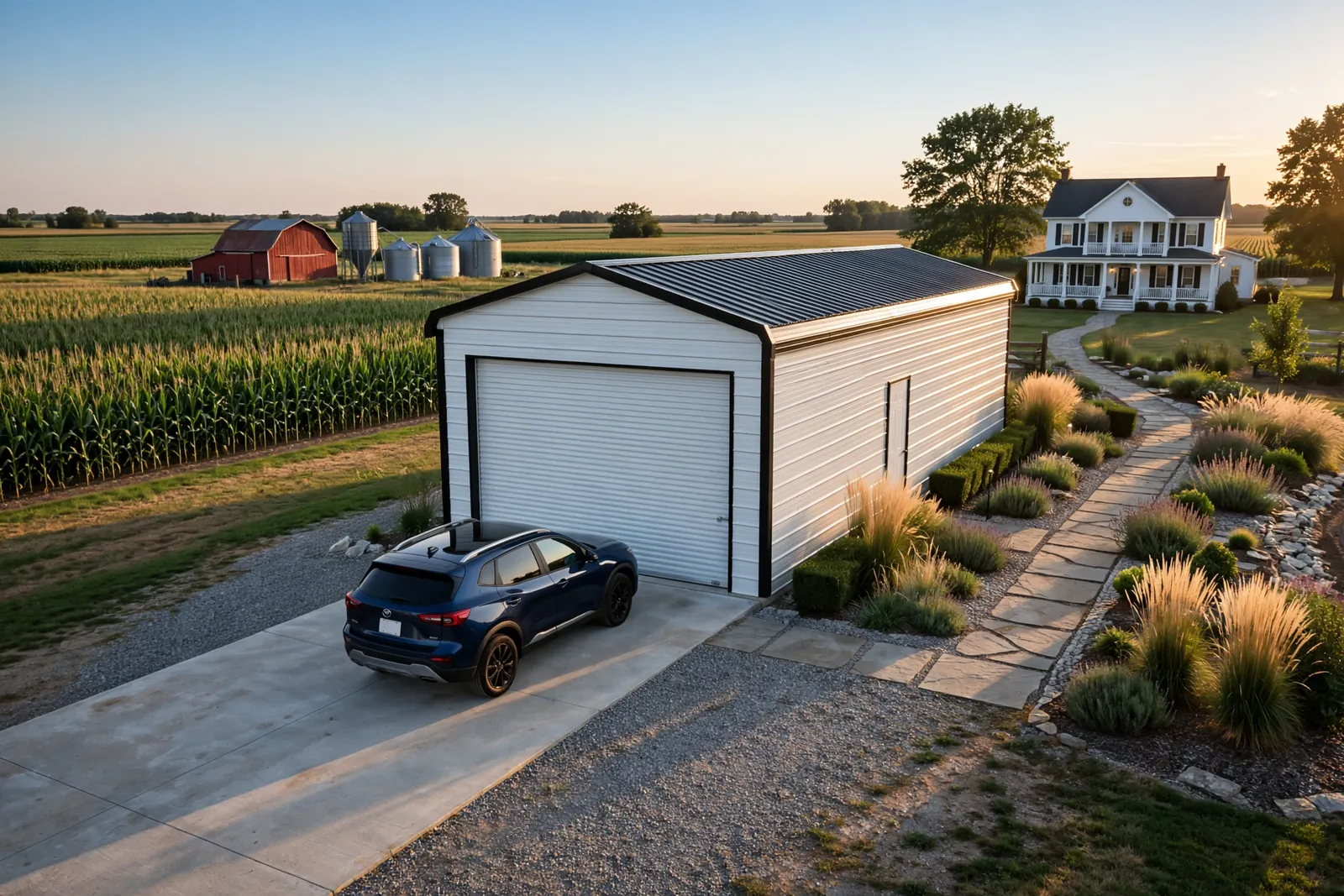 12 × 25 one-car garage: computer render