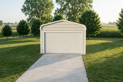 12 × 25 one-car garage: computer render