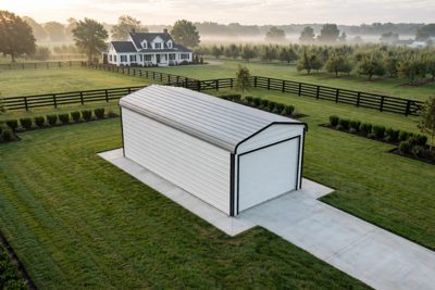 12 × 25 one-car garage: computer render