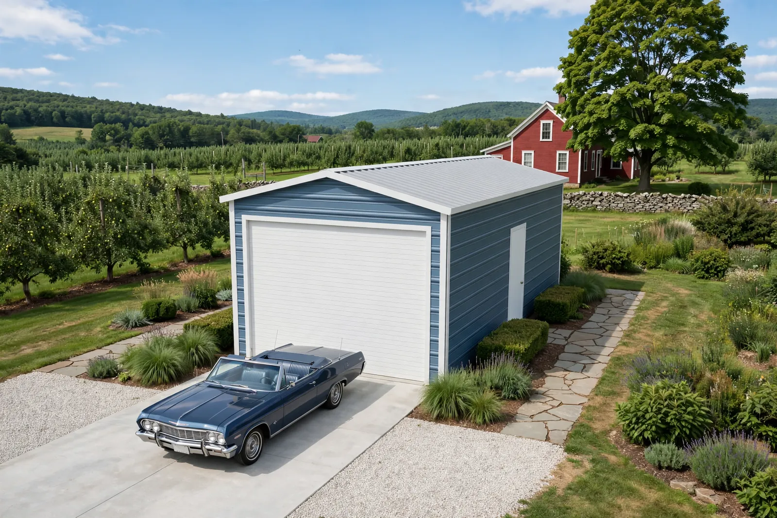 12 × 25 one-car garage: computer render