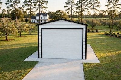 12 × 25 one-car garage: computer render