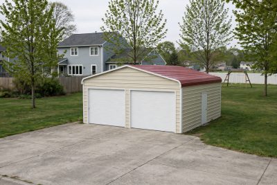 24 × 25 two-car garage: computer render
