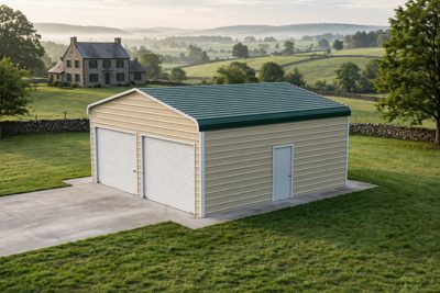 24 × 25 two-car garage: computer render