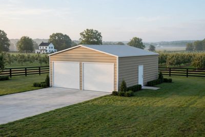 24 × 30 two-car garage and workshop: computer render