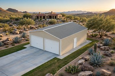 24 × 30 two-car garage and workshop: computer render