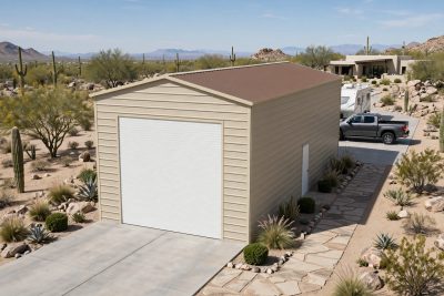 18 × 40 RV garage: computer render