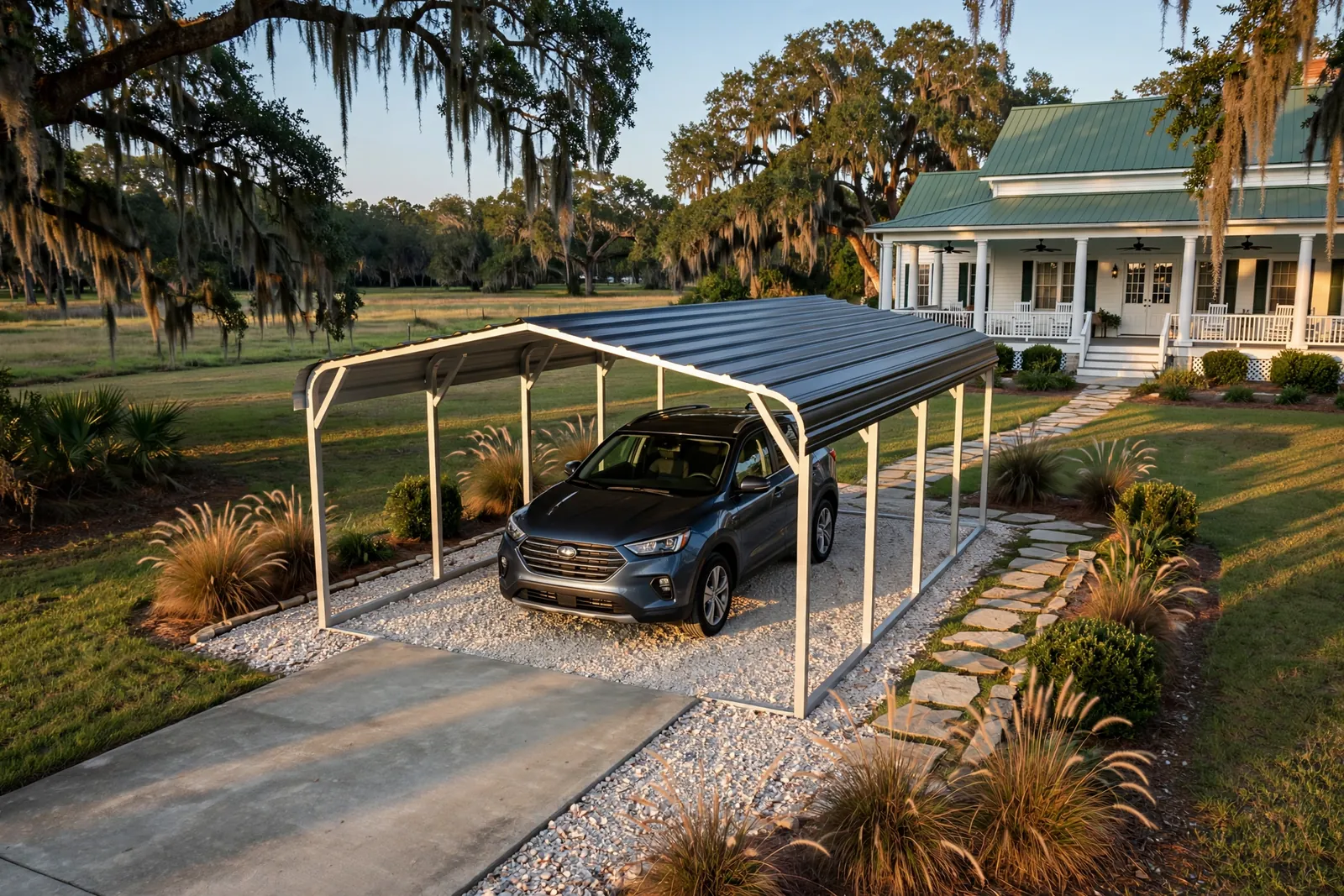 12 × 20 one-car carport: computer render