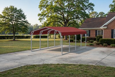 12 × 20 one-car carport: computer render