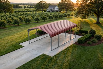 12 × 20 one-car carport: computer render