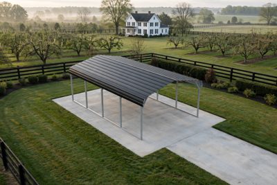 12 × 20 one-car carport: computer render