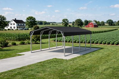12 × 20 one-car carport: computer render