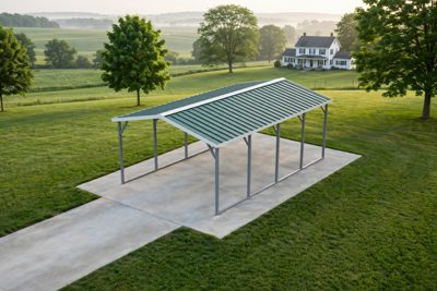 12 × 20 one-car carport: computer render