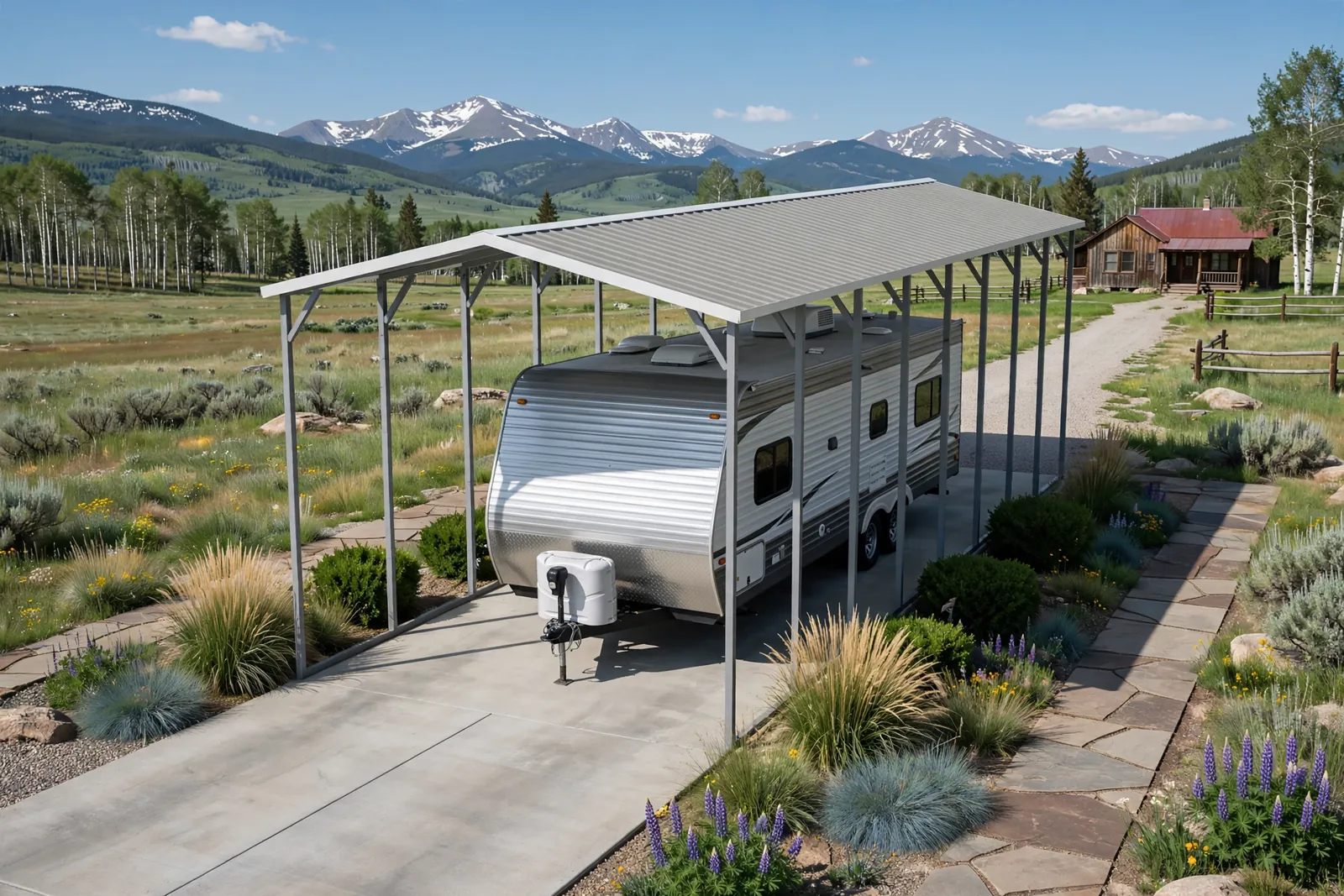 14 × 40 RV or camper cover: computer render