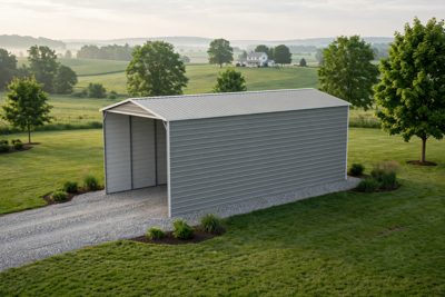 18 × 40 RV port with closed sides: computer render