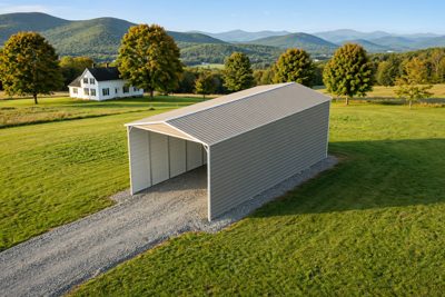 18 × 40 RV port with closed sides: computer render