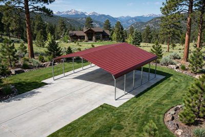 26 × 25 three-car carport: computer render