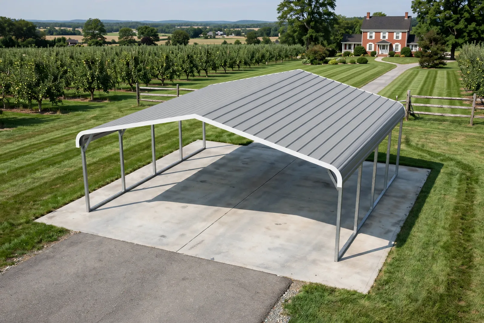 24 × 25 two-car carport: computer render