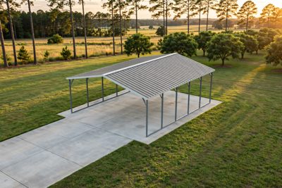 20 × 25 two-car carport: computer render